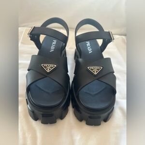 Prada Monolith leather sandal